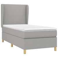 Thumbnail for Boxspringbett mit Matratze Hellgrau 90x190 cm Stoff