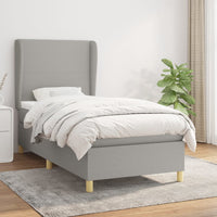 Thumbnail for Boxspringbett mit Matratze Hellgrau 90x190 cm Stoff