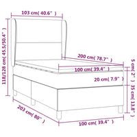 Thumbnail for Boxspringbett mit Matratze Hellgrau 100x200 cm Stoff