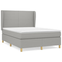 Thumbnail for Boxspringbett mit Matratze Hellgrau 140x190 cm Stoff