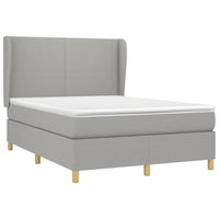 Thumbnail for Boxspringbett mit Matratze Hellgrau 140x190 cm Stoff