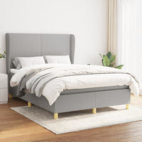 Thumbnail for Boxspringbett mit Matratze Hellgrau 140x190 cm Stoff