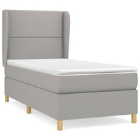 Thumbnail for Boxspringbett mit Matratze Hellgrau 100x200 cm Stoff