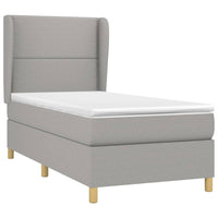 Thumbnail for Boxspringbett mit Matratze Hellgrau 100x200 cm Stoff