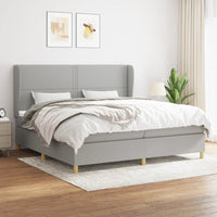 Thumbnail for Boxspringbett mit Matratze Hellgrau 200x200 cm Stoff