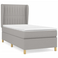 Thumbnail for Boxspringbett mit Matratze Hellgrau 90x200 cm Stoff