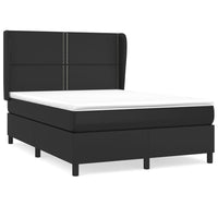 Thumbnail for Boxspringbett mit Matratze Schwarz 140x190 cm Kunstleder