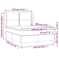 Thumbnail for Boxspringbett mit Matratze Schwarz 140x190 cm Kunstleder