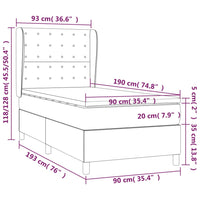 Thumbnail for Boxspringbett mit Matratze Weiß 90x190 cm Kunstleder