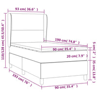 Thumbnail for Boxspringbett mit Matratze Rosa 90x190 cm Samt