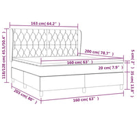 Thumbnail for Boxspringbett mit Matratze Hellgrau 160x200 cm Samt