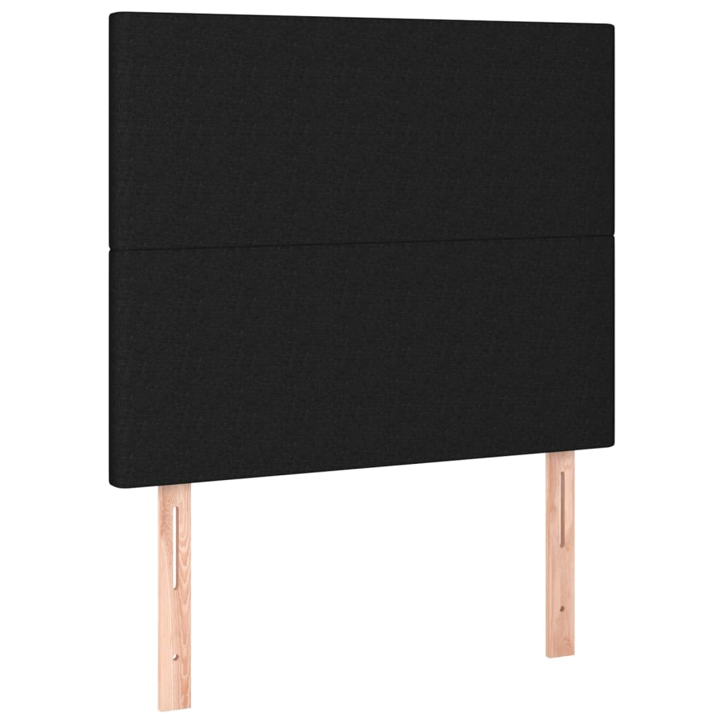 Bettgestell mit Kopfteil Schwarz 100x200 cm Stoff