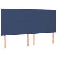Thumbnail for Bettgestell mit Kopfteil Blau 200x200 cm Stoff