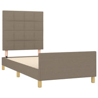 Thumbnail for Bettgestell mit Kopfteil Taupe 90x200 cm Stoff