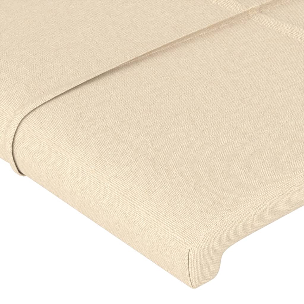 Bettgestell mit Kopfteil Creme 90x200 cm Stoff