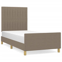 Thumbnail for Bettgestell mit Kopfteil Taupe 90x200 cm Stoff