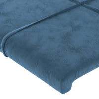 Thumbnail for Bettgestell mit Kopfteil Dunkelblau 200x200 cm Samt