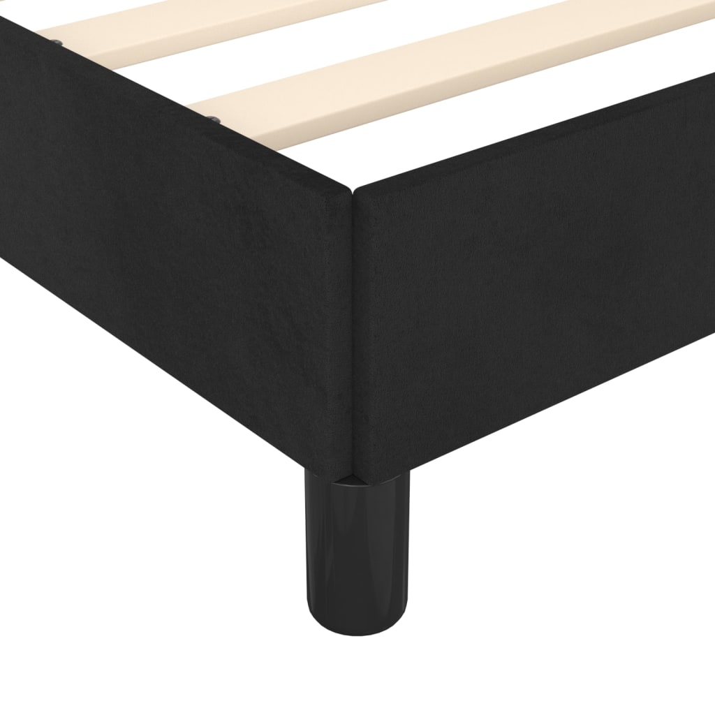 Bettgestell mit Kopfteil Schwarz 140x190 cm Samt