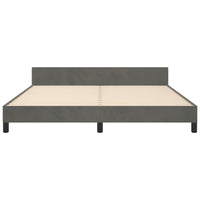 Thumbnail for Bettgestell mit Kopfteil Dunkelgrau 180x200 cm Samt
