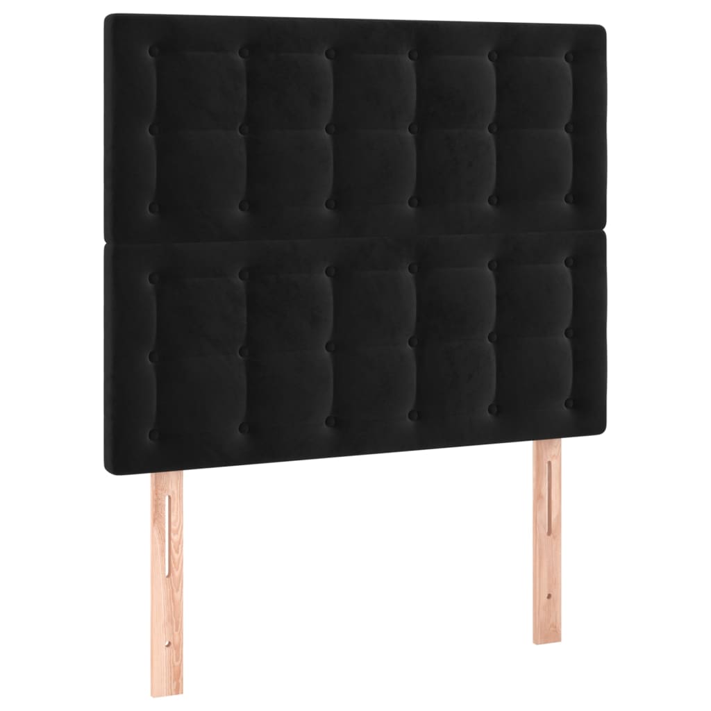 Bettgestell mit Kopfteil Schwarz 120x200 cm Samt