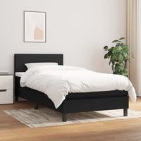 Thumbnail for Boxspringbett mit Matratze Schwarz 100x200 cm Stoff
