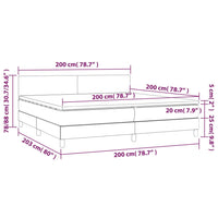 Thumbnail for Boxspringbett mit Matratze Hellgrau 200x200 cm Stoff