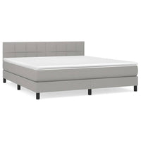 Thumbnail for Boxspringbett mit Matratze Hellgrau 160x200 cm Stoff