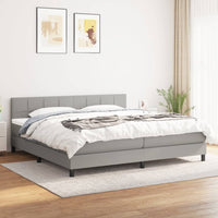 Thumbnail for Boxspringbett mit Matratze Hellgrau 160x200 cm Stoff