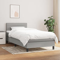 Thumbnail for Boxspringbett mit Matratze Hellgrau 90x200 cm Stoff