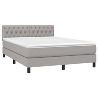 Thumbnail for Boxspringbett mit Matratze Hellgrau 140x190 cm Stoff