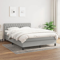 Thumbnail for Boxspringbett mit Matratze Hellgrau 140x190 cm Stoff
