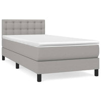 Thumbnail for Boxspringbett mit Matratze Hellgrau 100x200 cm Stoff