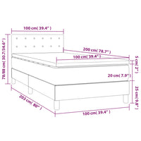 Thumbnail for Boxspringbett mit Matratze Hellgrau 100x200 cm Stoff