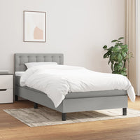 Thumbnail for Boxspringbett mit Matratze Hellgrau 100x200 cm Stoff