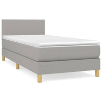 Thumbnail for Boxspringbett mit Matratze Hellgrau 90x190 cm Stoff