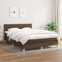 Thumbnail for Boxspringbett mit Matratze Dunkelbraun 140x190 cm Stoff