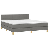 Thumbnail for Boxspringbett mit Matratze Dunkelgrau 160x200 cm Stoff