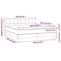 Thumbnail for Boxspringbett mit Matratze Dunkelgrau 160x200 cm Stoff