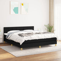 Thumbnail for Boxspringbett mit Matratze Schwarz 180x200 cm Stoff
