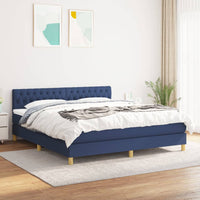 Thumbnail for Boxspringbett mit Matratze Blau 180x200 cm Stoff
