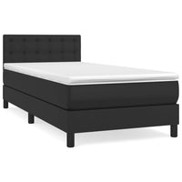 Thumbnail for Boxspringbett mit Matratze Schwarz 90x200 cm Kunstleder