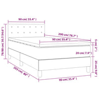 Thumbnail for Boxspringbett mit Matratze Schwarz 90x200 cm Kunstleder