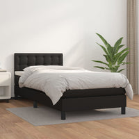 Thumbnail for Boxspringbett mit Matratze Schwarz 90x200 cm Kunstleder
