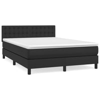 Thumbnail for Boxspringbett mit Matratze Schwarz 140x190 cm Kunstleder