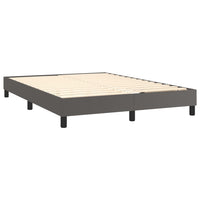 Thumbnail for Boxspringbett mit Matratze Grau 140x190 cm Kunstleder