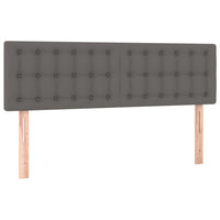 Thumbnail for Boxspringbett mit Matratze Grau 140x190 cm Kunstleder