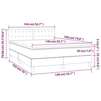 Thumbnail for Boxspringbett mit Matratze Grau 140x190 cm Kunstleder