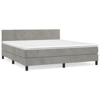 Thumbnail for Boxspringbett mit Matratze Hellgrau 160x200 cm Samt