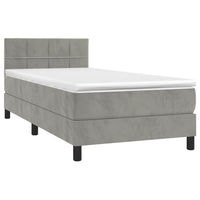 Thumbnail for Boxspringbett mit Matratze Hellgrau 100x200 cm Samt