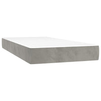 Thumbnail for Boxspringbett mit Matratze Hellgrau 100x200 cm Samt